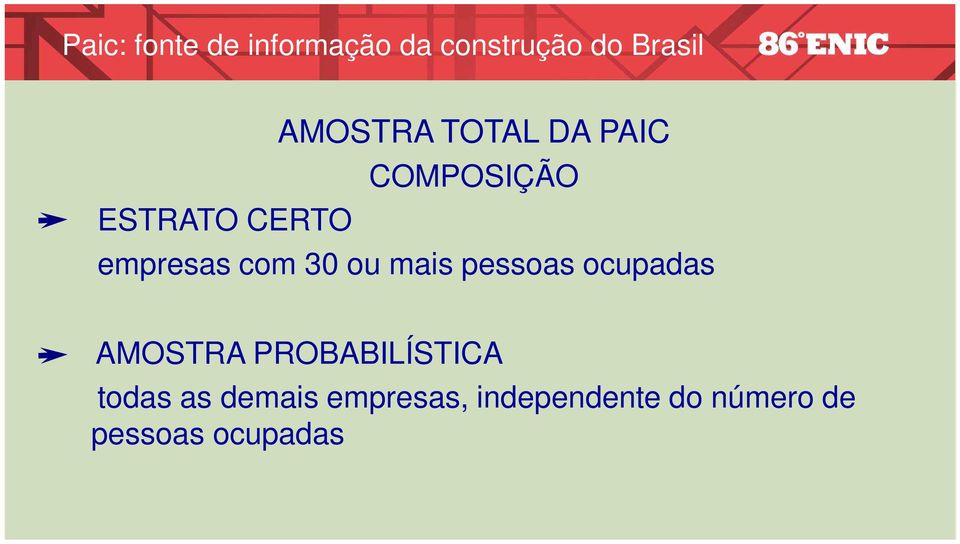 ocupadas AMOSTRA PROBABILÍSTICA todas as