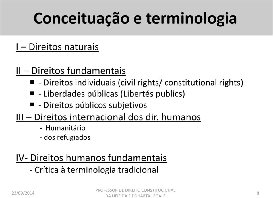 publics) - Direitos públicos subjetivos III Direitos internacional dos dir.