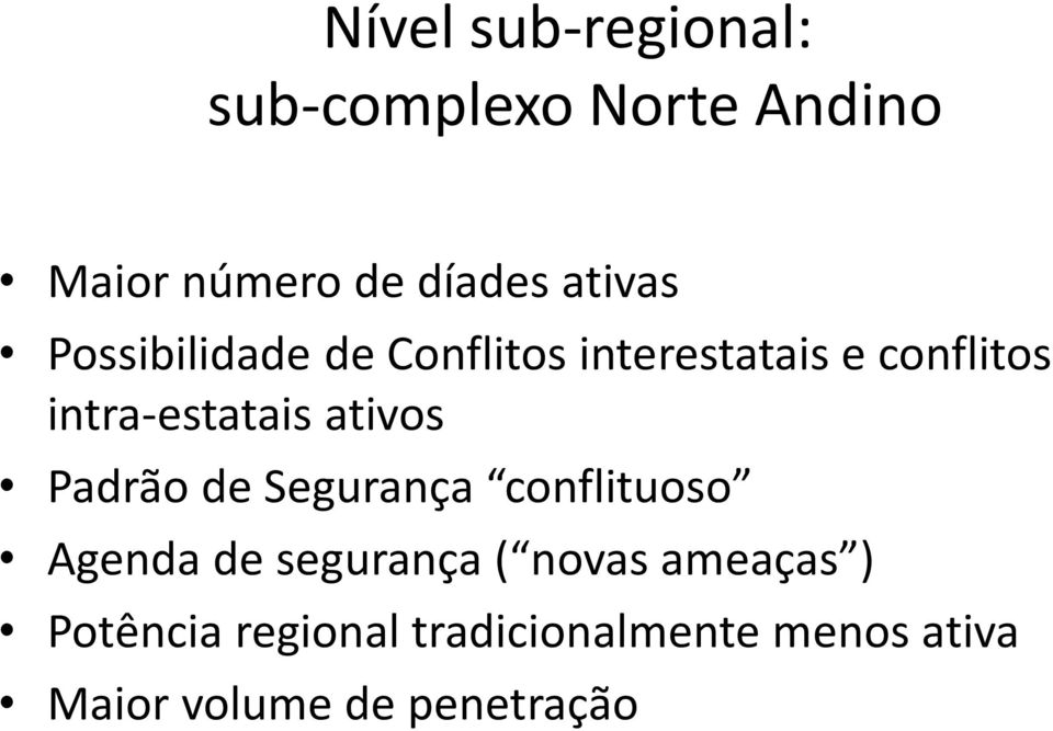 intra-estatais ativos Padrão de Segurança conflituoso Agenda de segurança