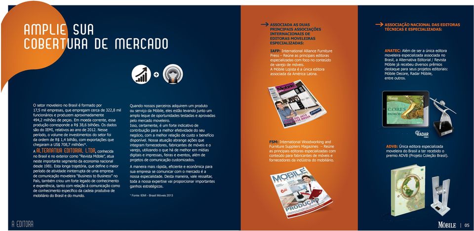 ASSOCIAÇÃO NACIONAL DAS EDITORAS TÉCNICAS E ESPECIALIZADAS: ANATEC: além de ser a única editora moveleira especializada associada no Brasil, a alternativa Editorial / revista móbile já recebeu