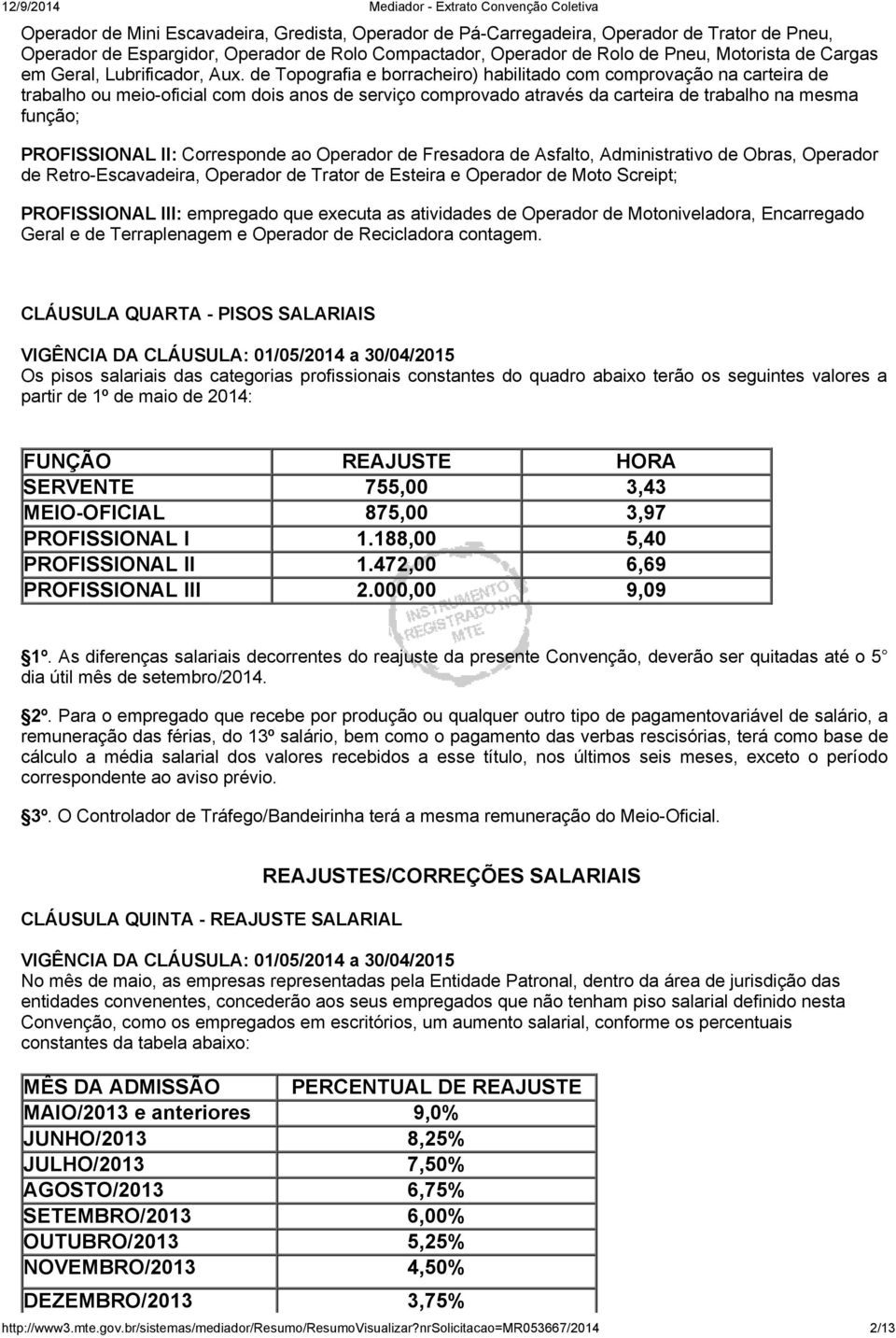 de Topografia e borracheiro) habilitado com comprovação na carteira de trabalho ou meio-oficial com dois anos de serviço comprovado através da carteira de trabalho na mesma função; PROFISSIONAL ll: