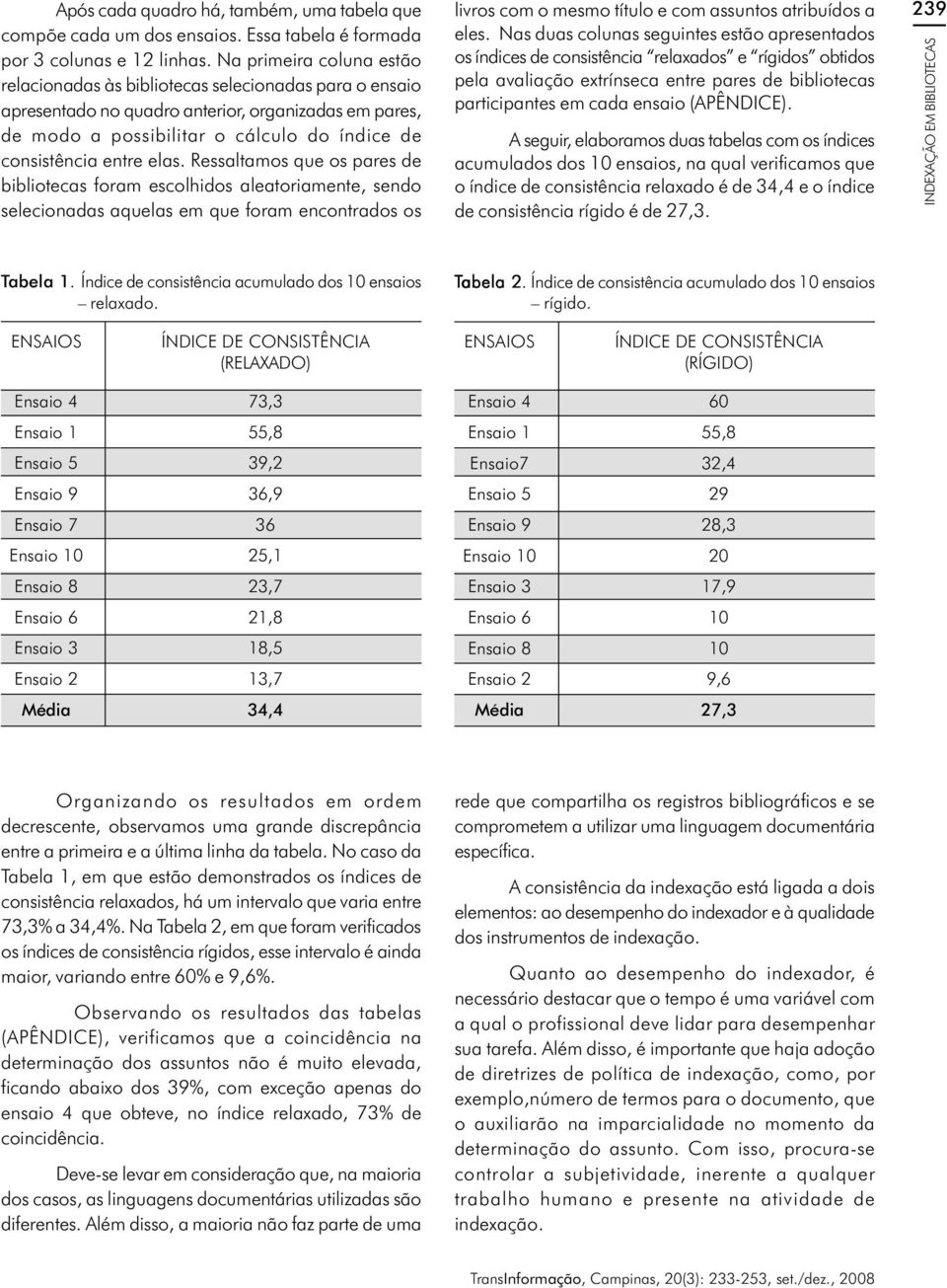 elas. Ressaltamos que os pares de bibliotecas foram escolhidos aleatoriamente, sendo selecionadas aquelas em que foram encontrados os livros com o mesmo título e com assuntos atribuídos a eles.