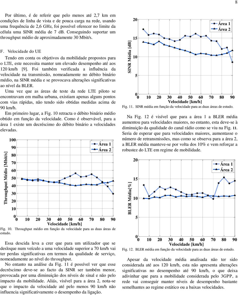 Velocidade do UE Tendo em conta os objetivos da mobilidade propostos para o LTE, este necessita manter um elevado desempenho até aos 12 km/h [9].