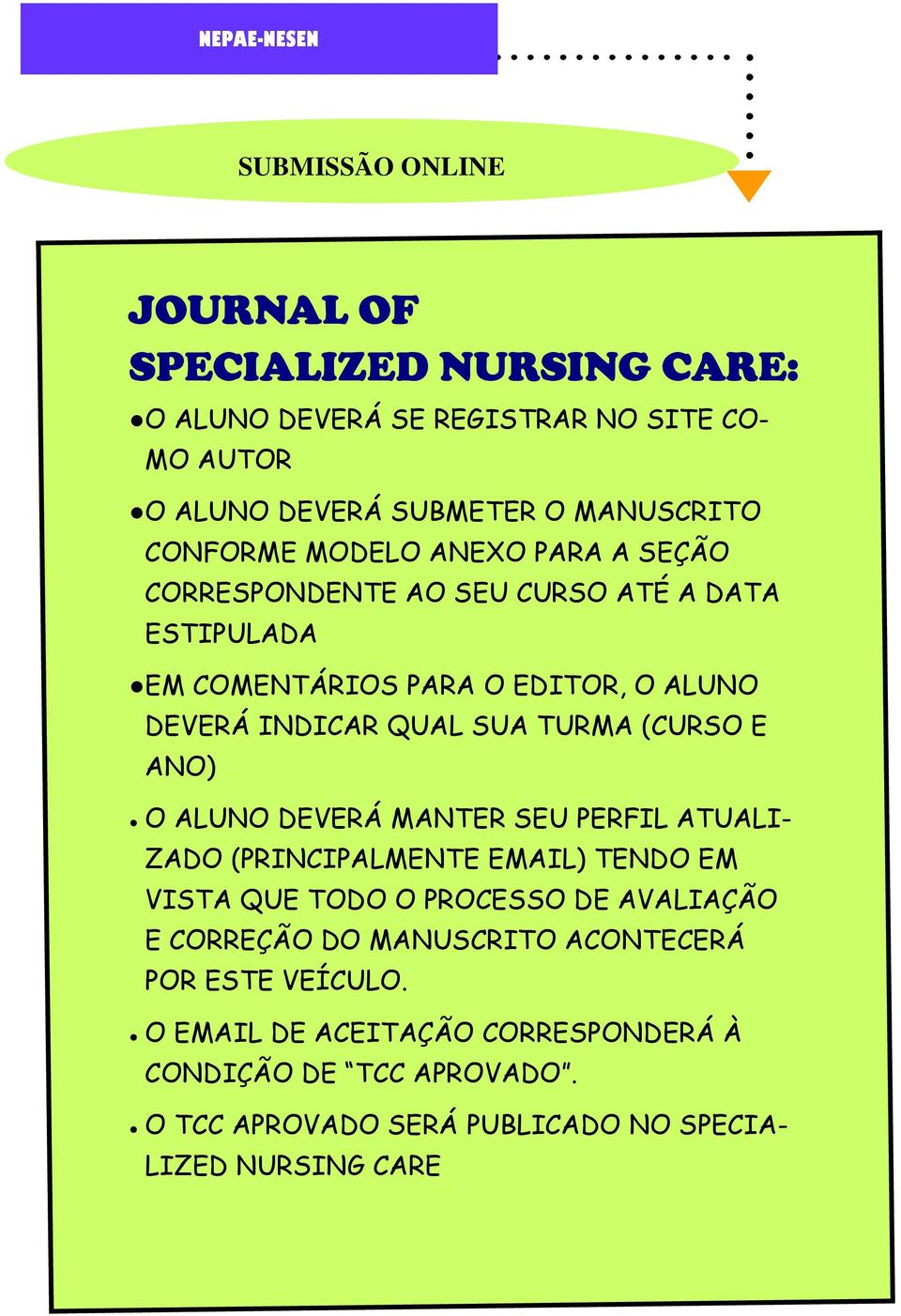 (CURSO E ANO) O ALUNO DEVERÁ MANTER SEU PERFIL ATUALI- ZADO (PRINCIPALMENTE EMAIL) TENDO EM VISTA QUE TODO O PROCESSO DE AVALIAÇÃO E CORREÇÃO DO