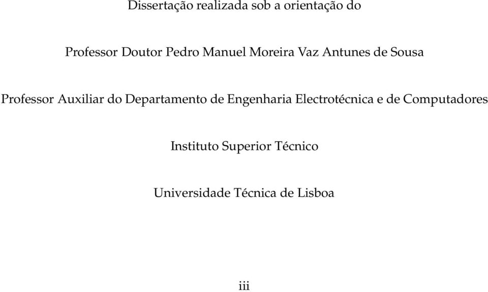 do Departamento de Engenharia Electrotécnica e de