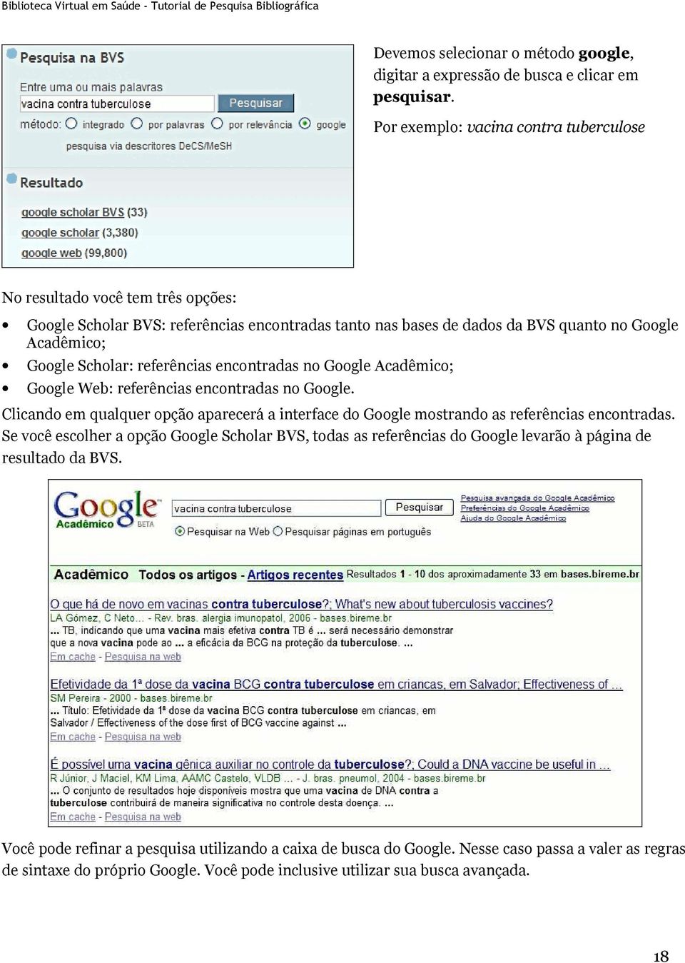 Scholar: referências encontradas no Google Acadêmico; Google Web: referências encontradas no Google.