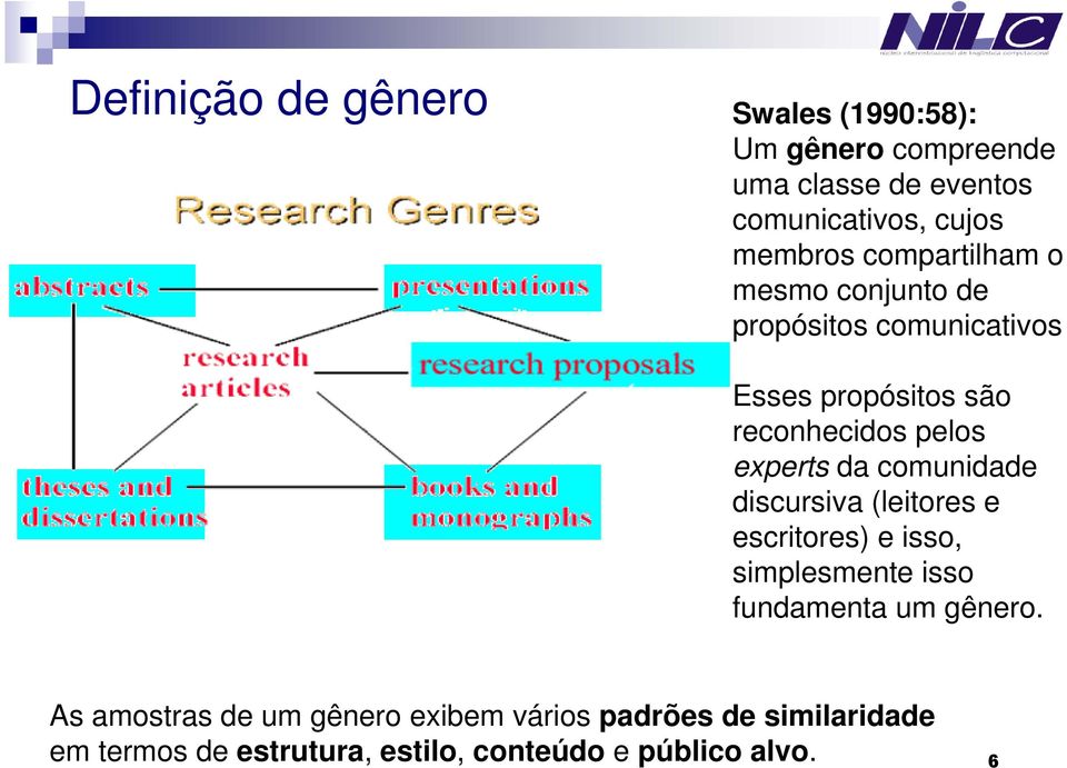 experts da comunidade discursiva (leitores e escritores) e isso, simplesmente isso fundamenta um gênero.