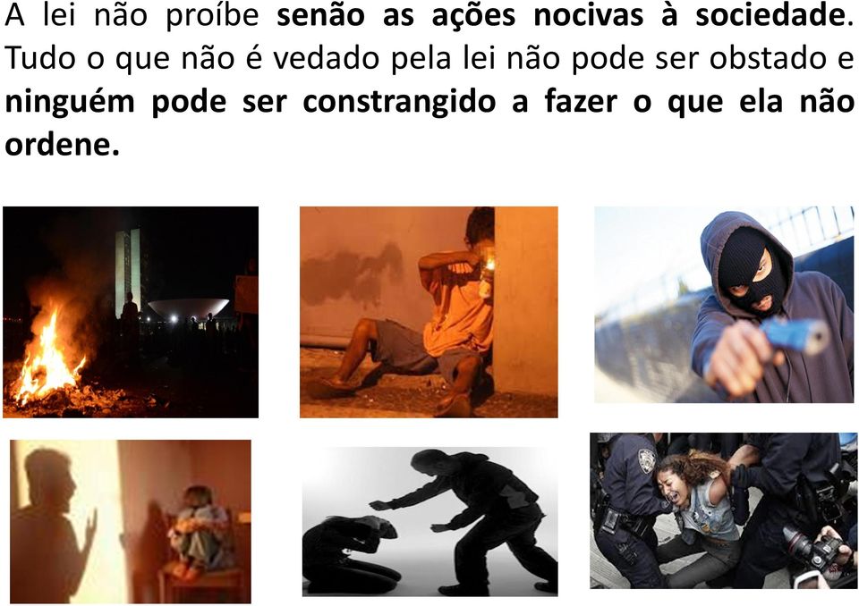 Tudo o que não é vedado pela lei não pode