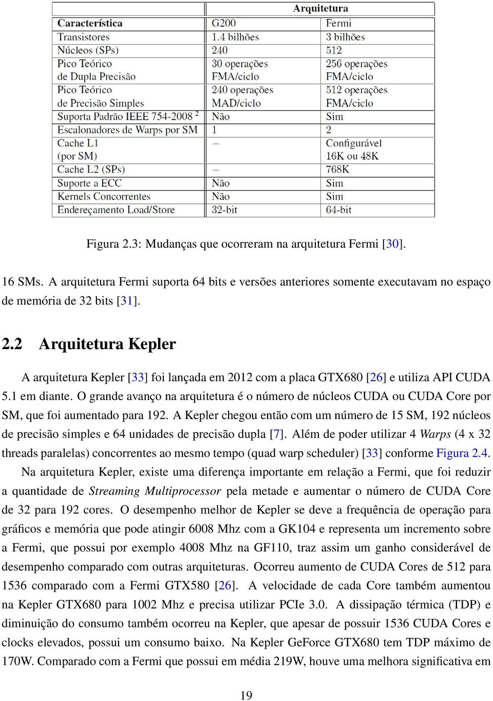 A Kepler chegou então com um número de 15 SM, 192 núcleos de precisão simples e 64 unidades de precisão dupla [7].