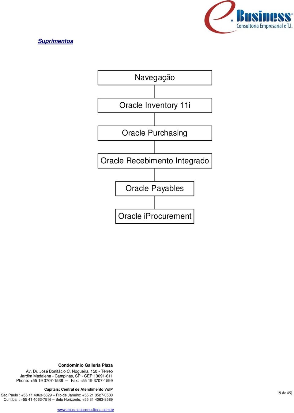 Oracle Recebimento Integrado