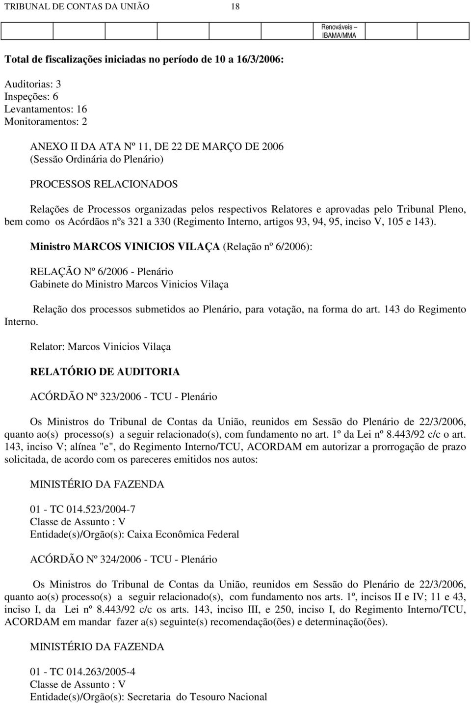 nºs 321 a 330 (Regimento Interno, artigos 93, 94, 95, inciso V, 105 e 143).