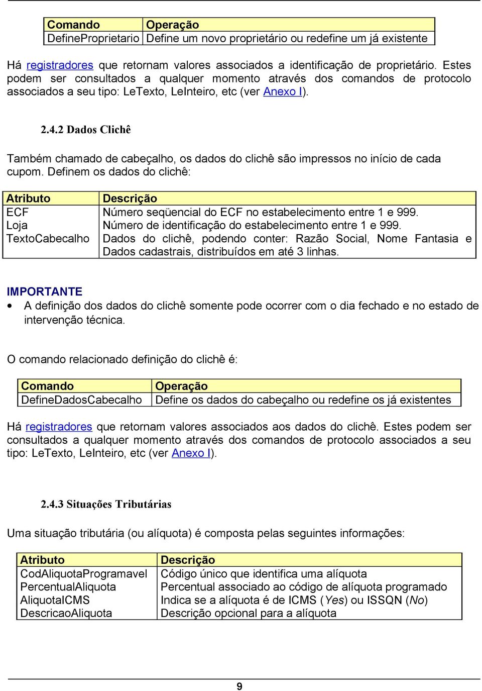 2 Dados Clichê Também chamado de cabeçalho, os dados do clichê são impressos no início de cada cupom.