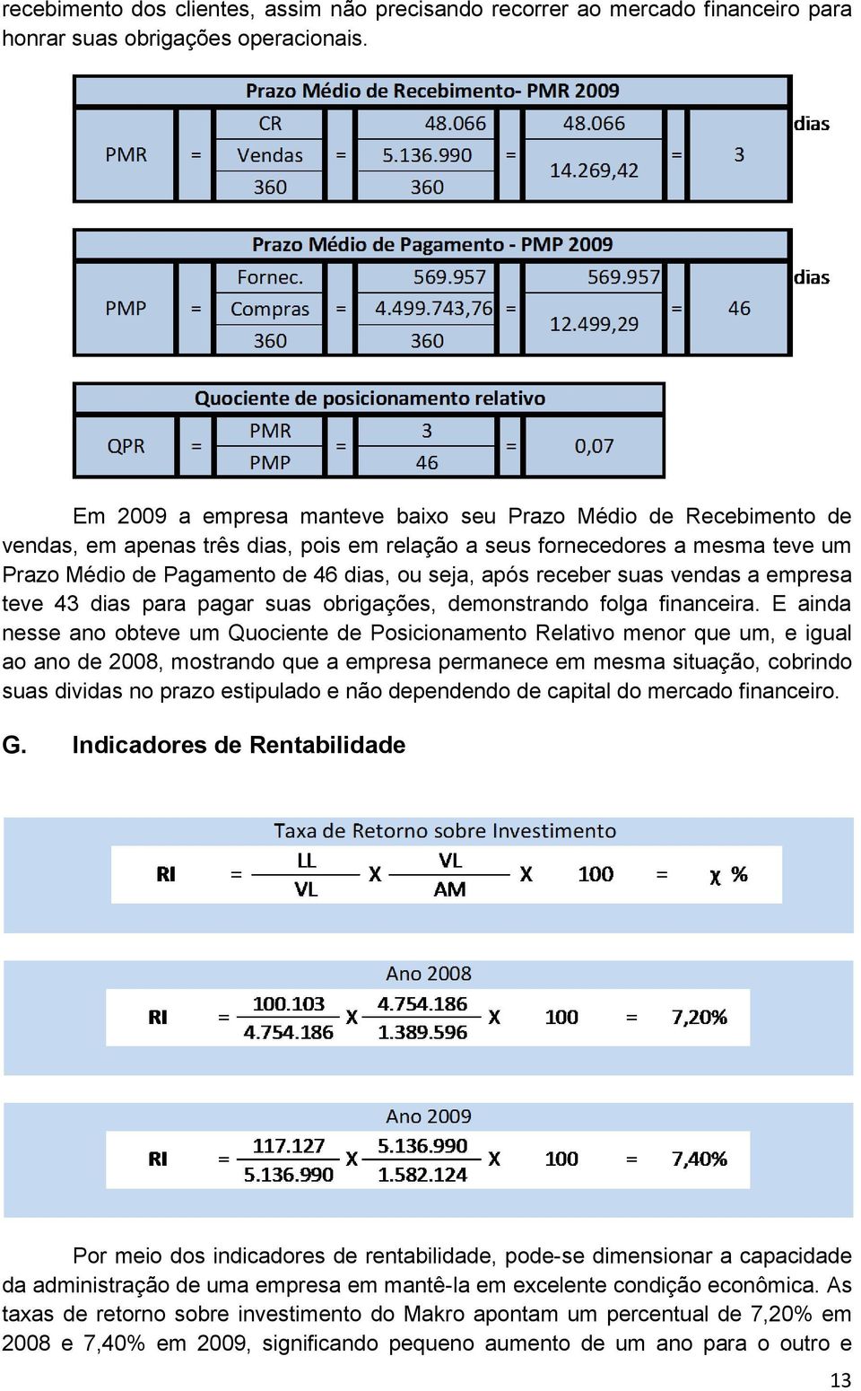 receber suas vendas a empresa teve 43 dias para pagar suas obrigações, demonstrando folga financeira.