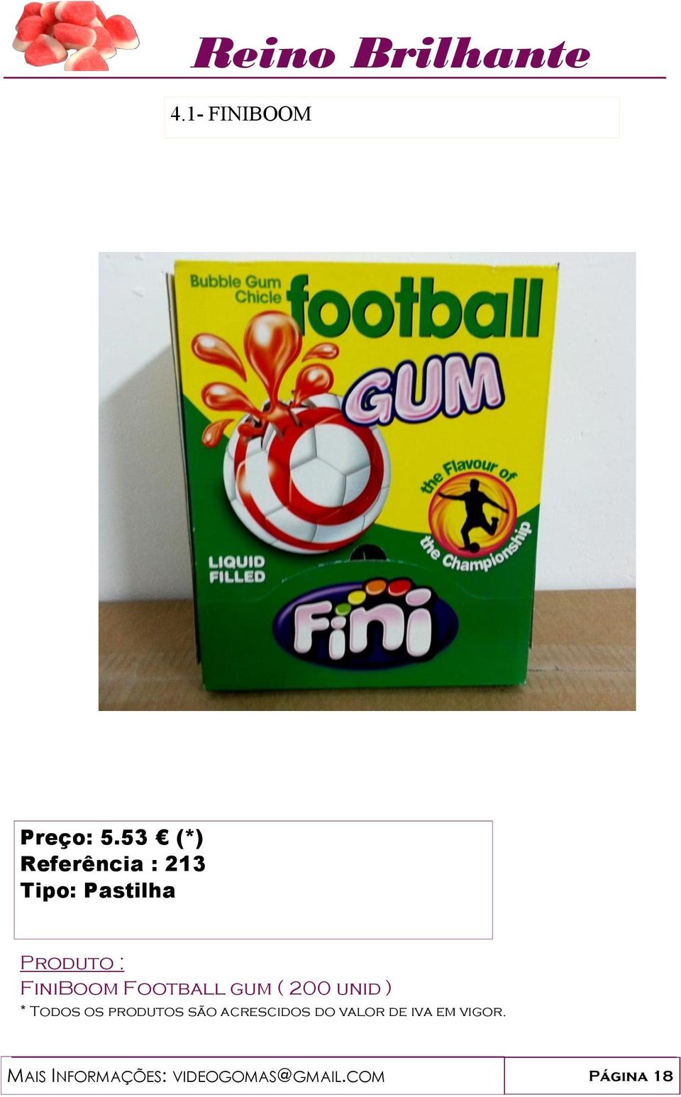 Football gum ( 200 unid ) MAIS