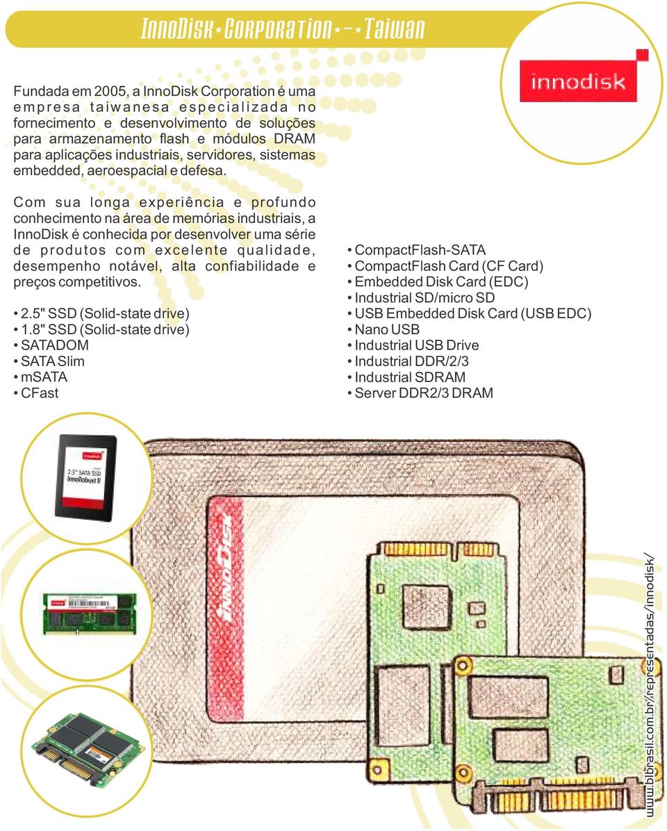 Com sua longa experiência e profundo conhecimento na área de memórias industriais, a InnoDisk é conhecida por desenvolver uma série de produtos com excelente qualidade, desempenho notável, alta