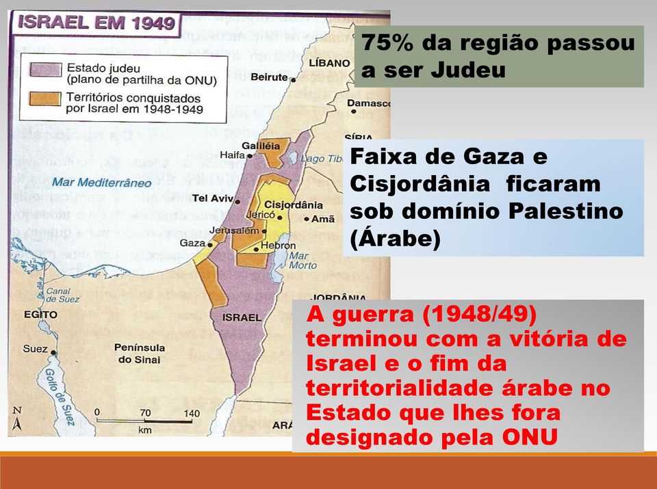 guerra (1948/49) terminou com a vitória de Israel e o