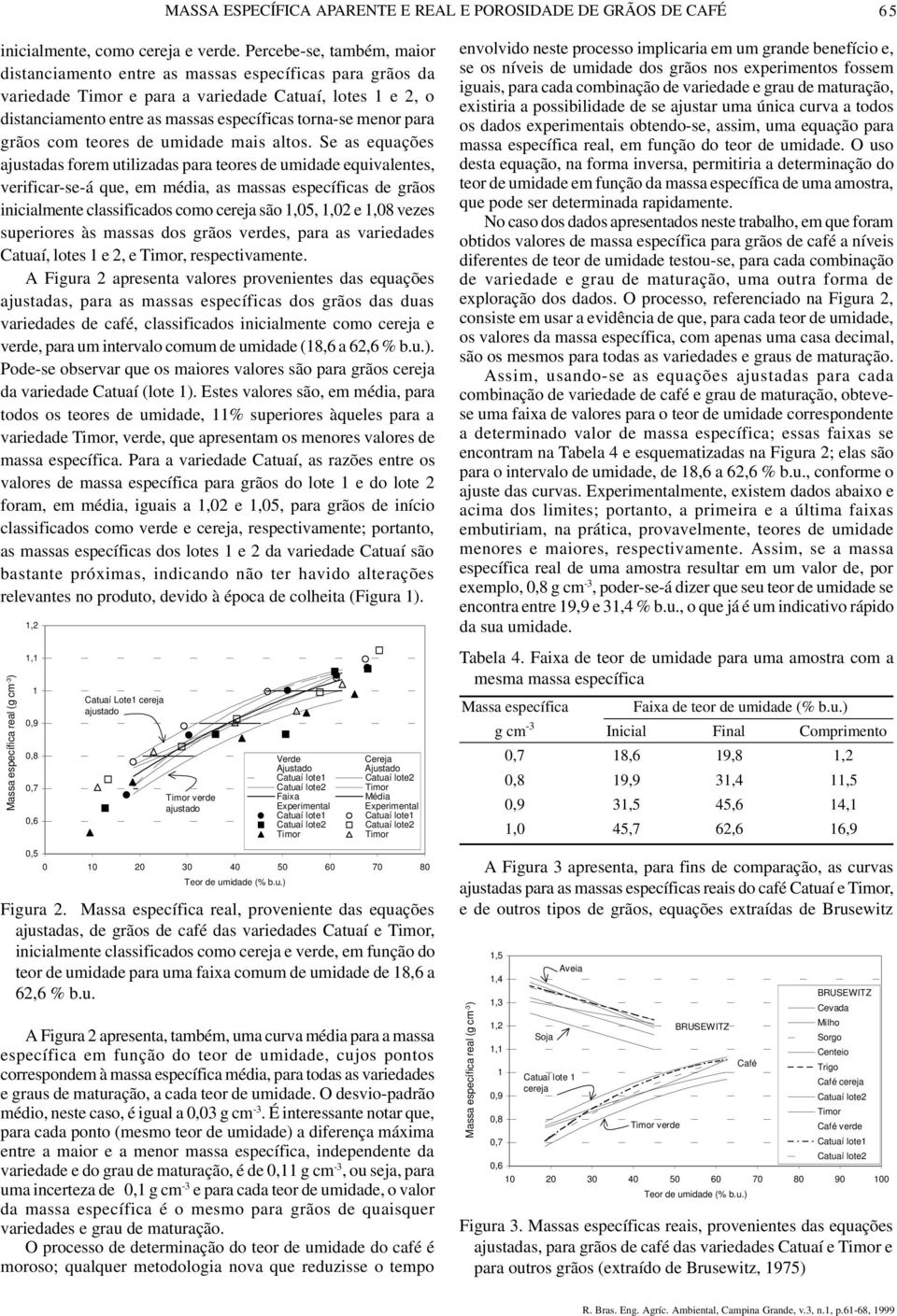 com teores de umidade mais altos.