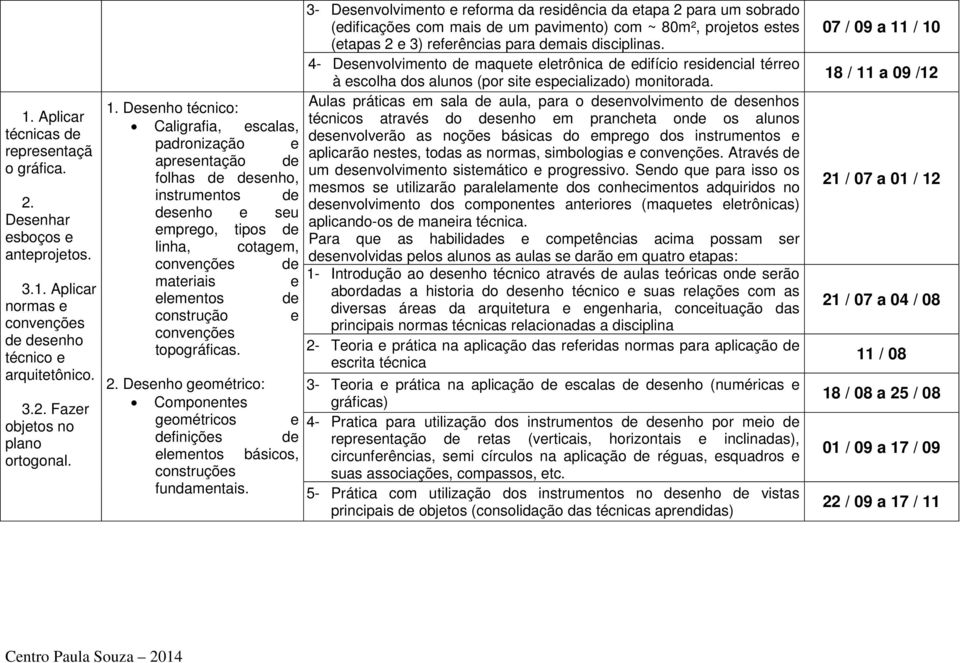 construção e convenções topográficas. 2. Desenho geométrico: Componentes geométricos definições elementos construções fundamentais.