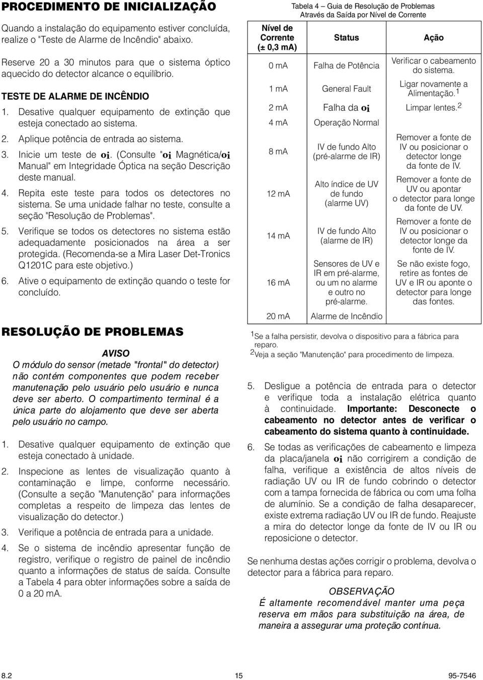 2. Aplique potência de entrada ao sistema. 3. Inicie um teste de oi. (Consulte "oi Magnética/oi Manual" em Integridade Óptica na seção Descrição deste manual. 4.