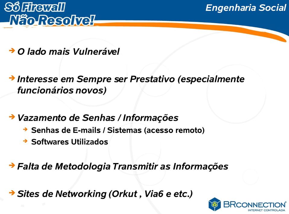 Informações Senhas de E-mails / Sistemas (acesso remoto) Softwares