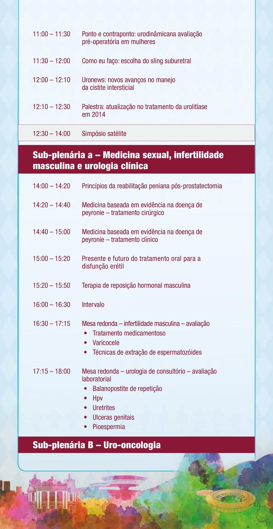 Princípios da reabilitação peniana pós-prostatectomia 14:20 14:40 Medicina baseada em evidência na doença de peyronie tratamento cirúrgico 14:40 15:00 Medicina baseada em evidência na doença de