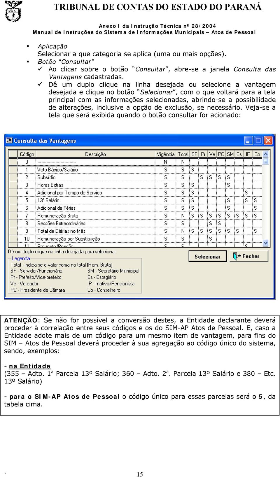 de alterações, inclusive a opção de exclusão, se necessário.