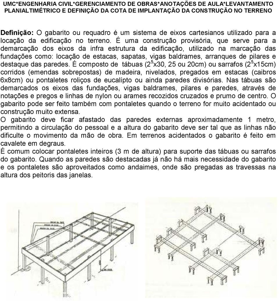 de pilares e destaque das paredes.