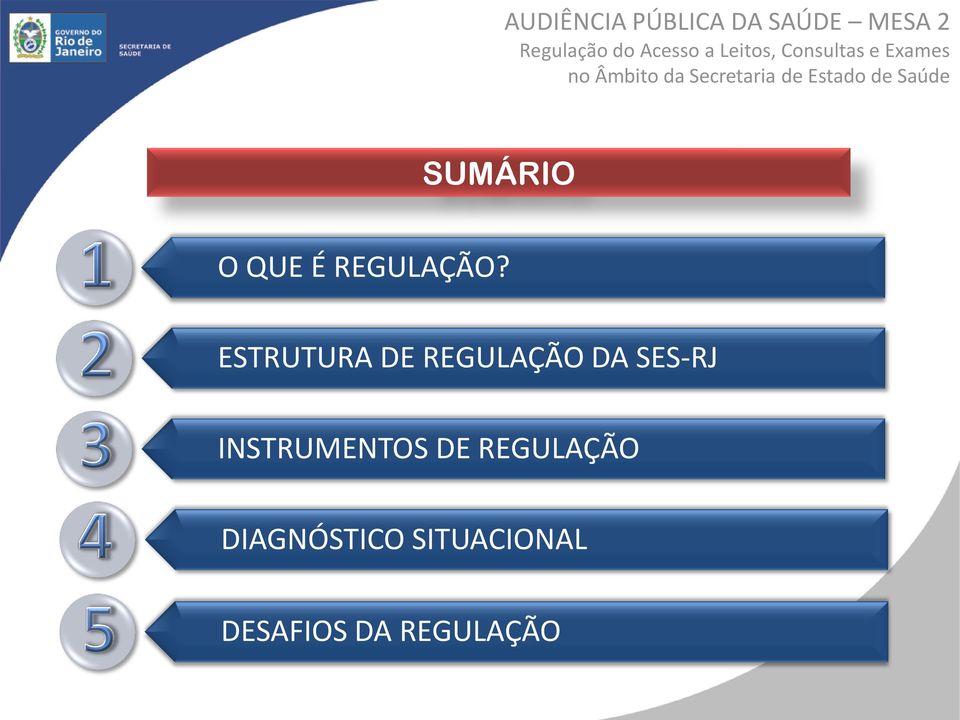 INSTRUMENTOS DE REGULAÇÃO