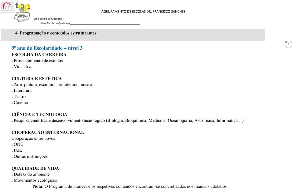 Pesquisa científica e desenvolvimento tecnológico (Biologia, Bioquímica, Medicina, Oceanografia, Astrofísica, Informática ) COOPERAÇÃO INTERNACIONAL