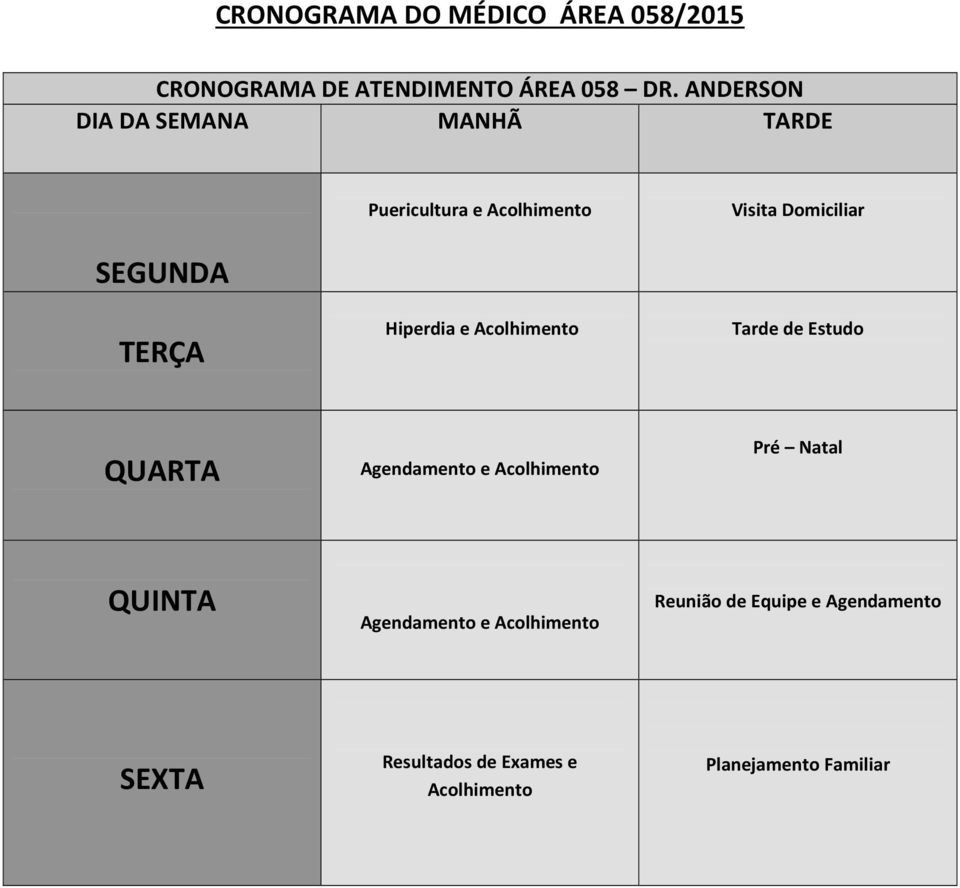 ANDERSON Puericultura e Hiperdia e Tarde de Estudo