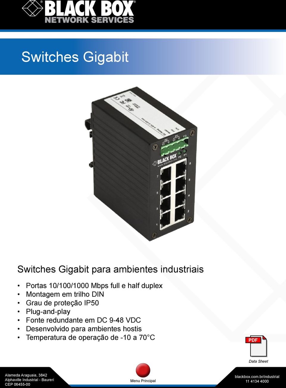 proteção IP50 Plug-and-play Fonte redundante em DC 9-48 VDC