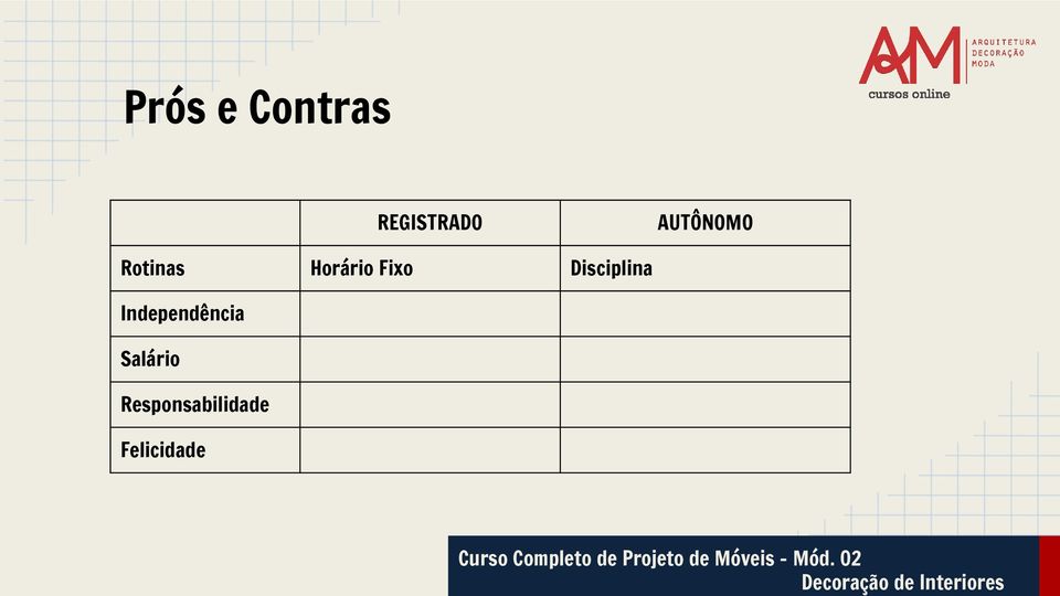 AUTÔNOMO Disciplina