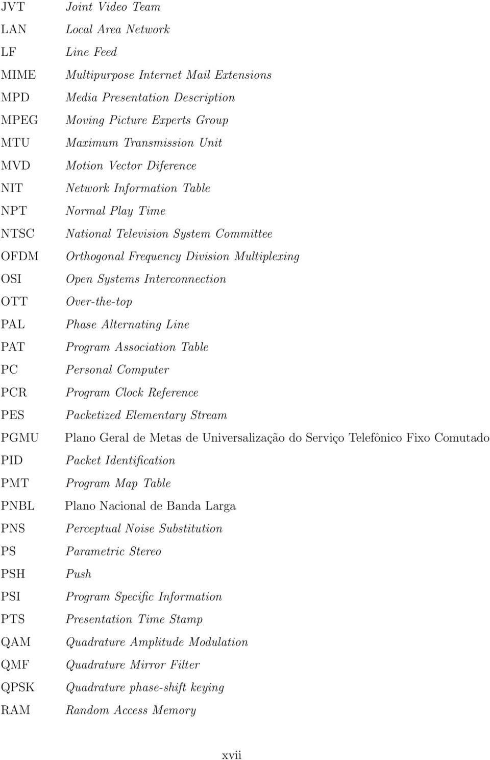 Committee Orthogonal Frequency Division Multiplexing Open Systems Interconnection Over-the-top Phase Alternating Line Program Association Table Personal Computer Program Clock Reference Packetized