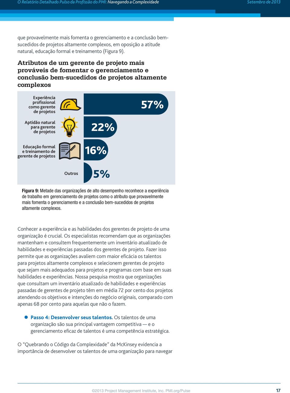 projetos altamente complexos Projects that are Highly Complex Experiência profissional como gerente de projetos Aptidão natural para gerente de projetos Educação formal e treinamento de gerente de