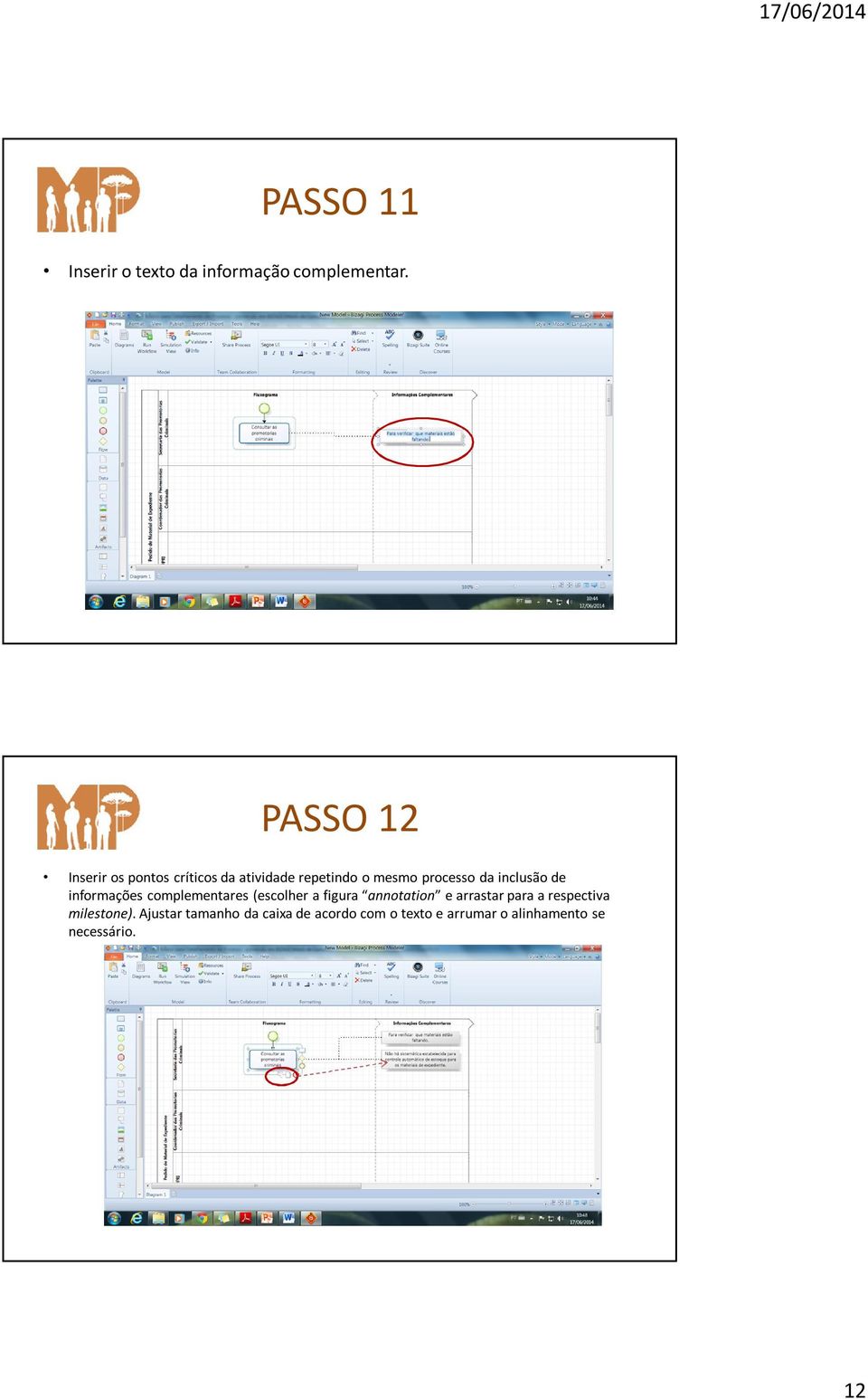 inclusão de informações complementares (escolher a figura annotation e arrastar