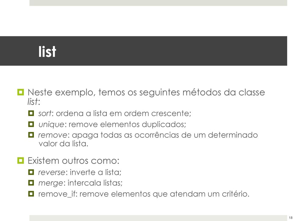 ocorrências de um determinado valor da lista.