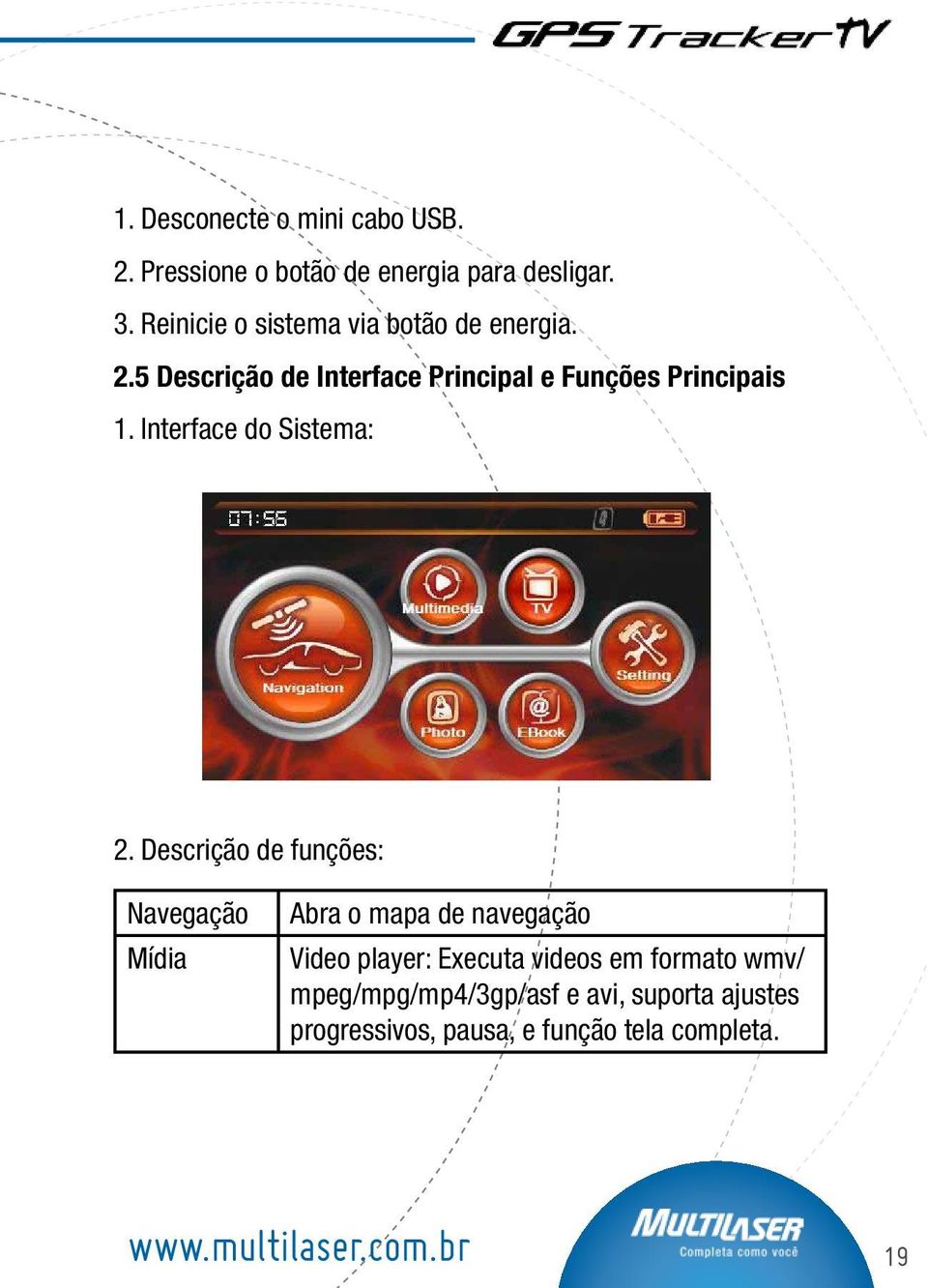 Interface do Sistema: 2.