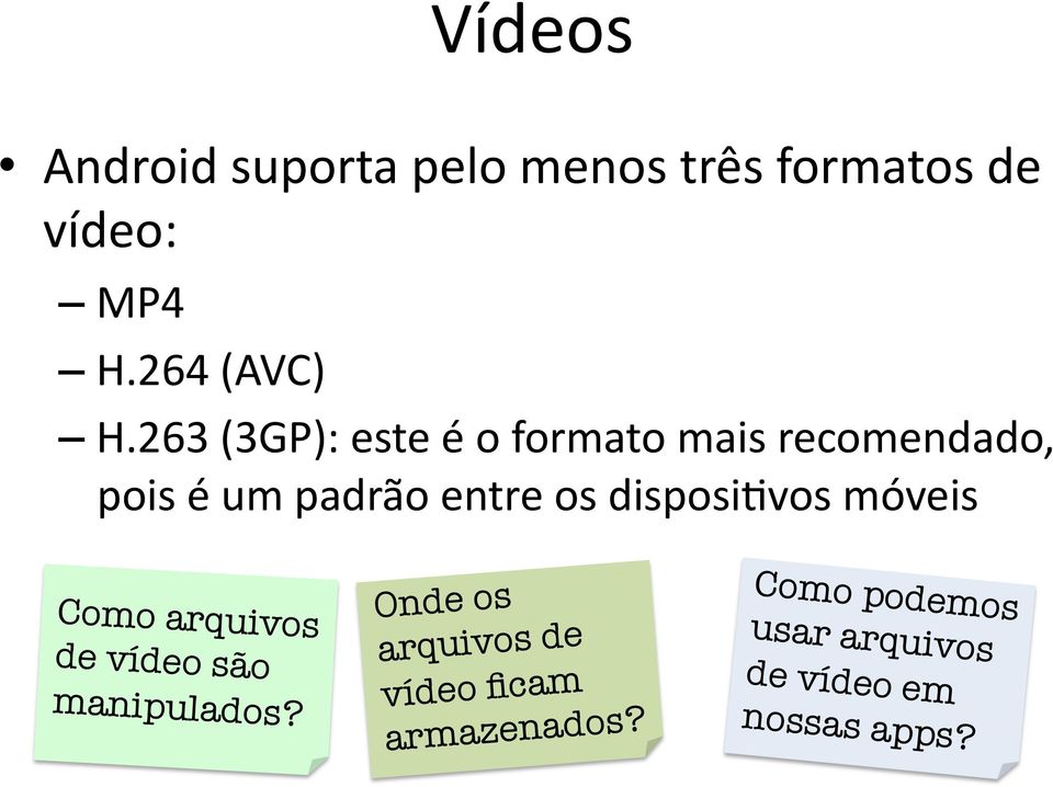 disposi$vos móveis Como arquivos de vídeo são manipulados?