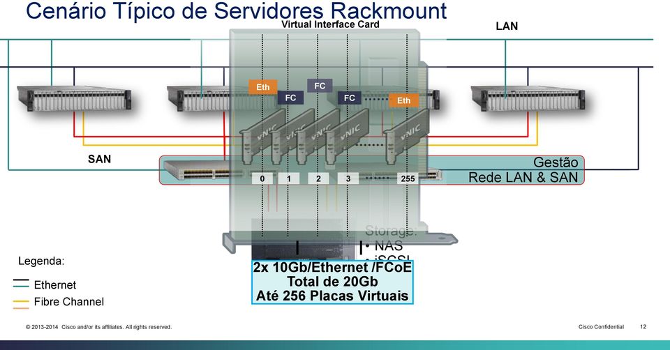 Ethernet Fibre Channel Storage: NAS 2x 10Gb/Ethernet /FCoE iscsi