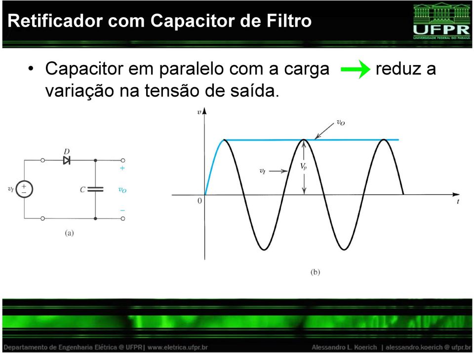 paralelo com a carga reduz