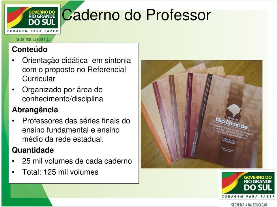 Abrangência Professores das séries finais do ensino fundamental e ensino