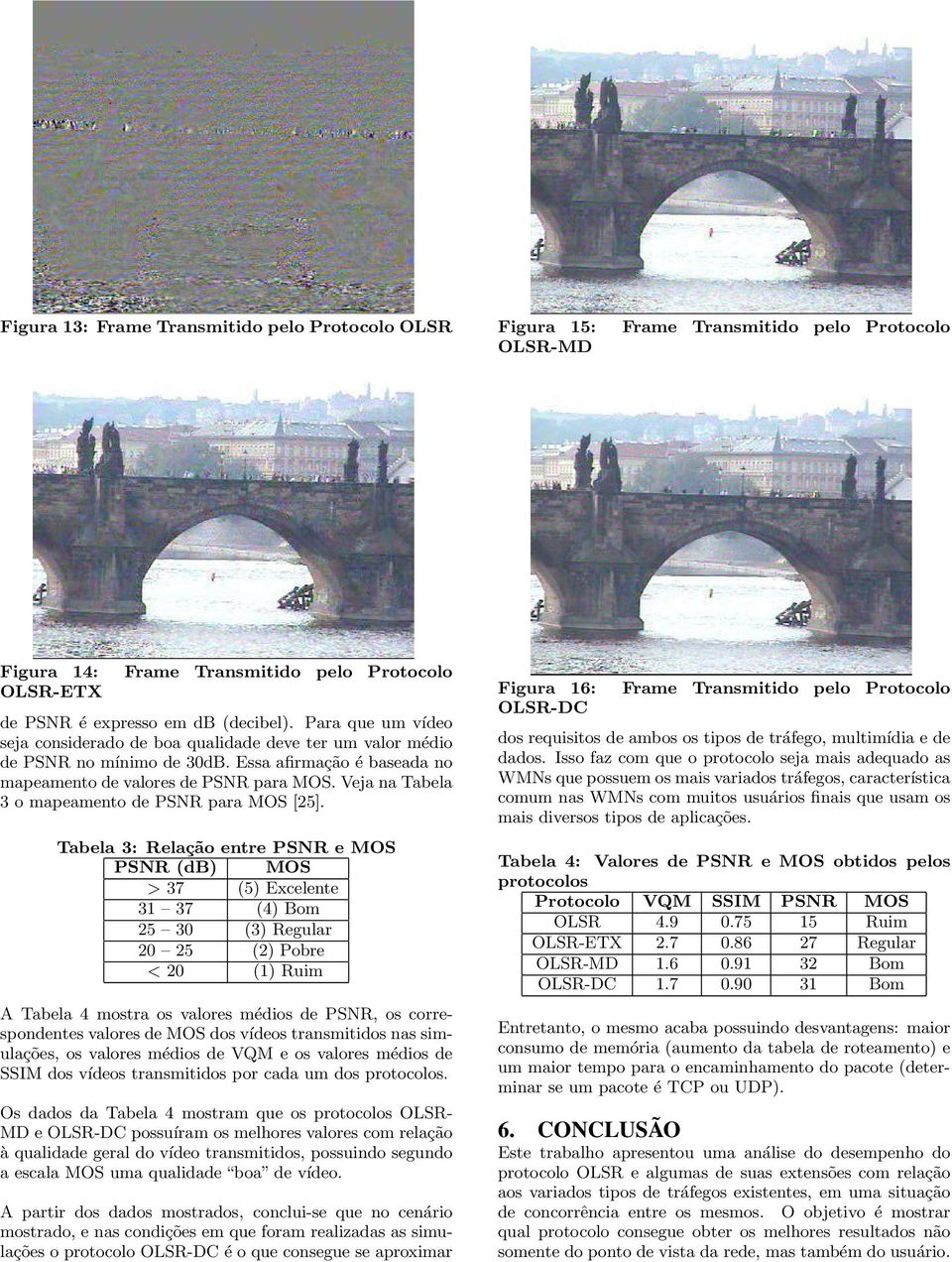 Veja na Tabela 3 o mapeamento de PSNR para MOS [25].