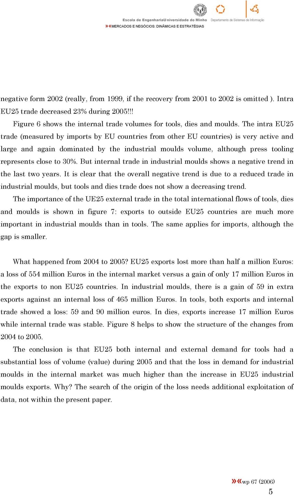 close to 30%. But internal trade in industrial moulds shows a negative trend in the last two years.