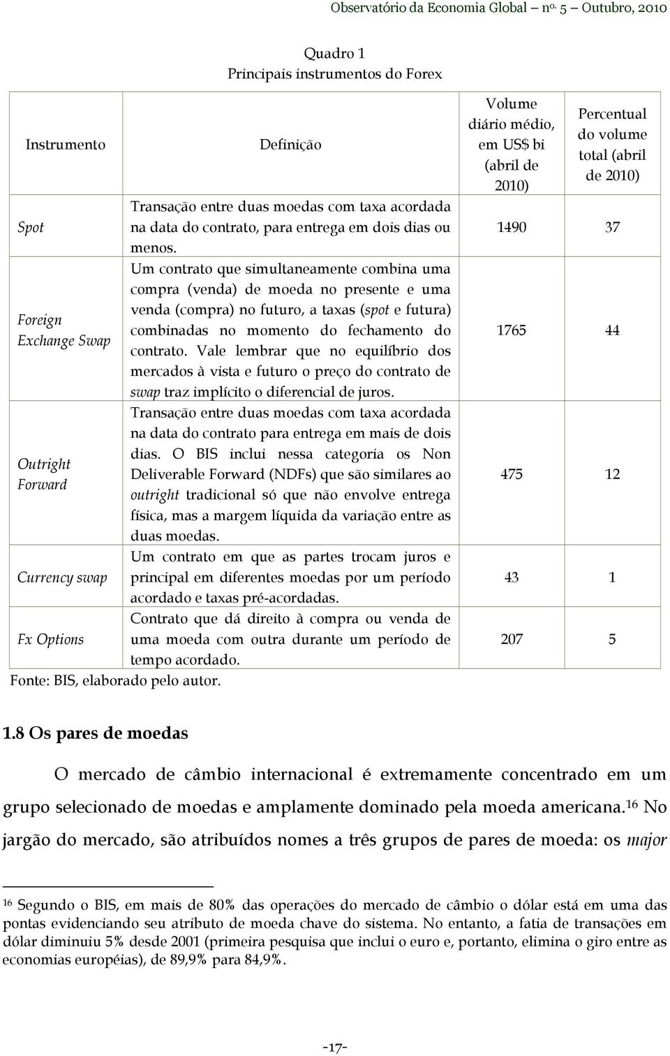 Um contrato que simultaneamente combina uma compra (venda) de moeda no presente e uma venda (compra) no futuro, a taxas (spot e futura) combinadas no momento do fechamento do contrato.