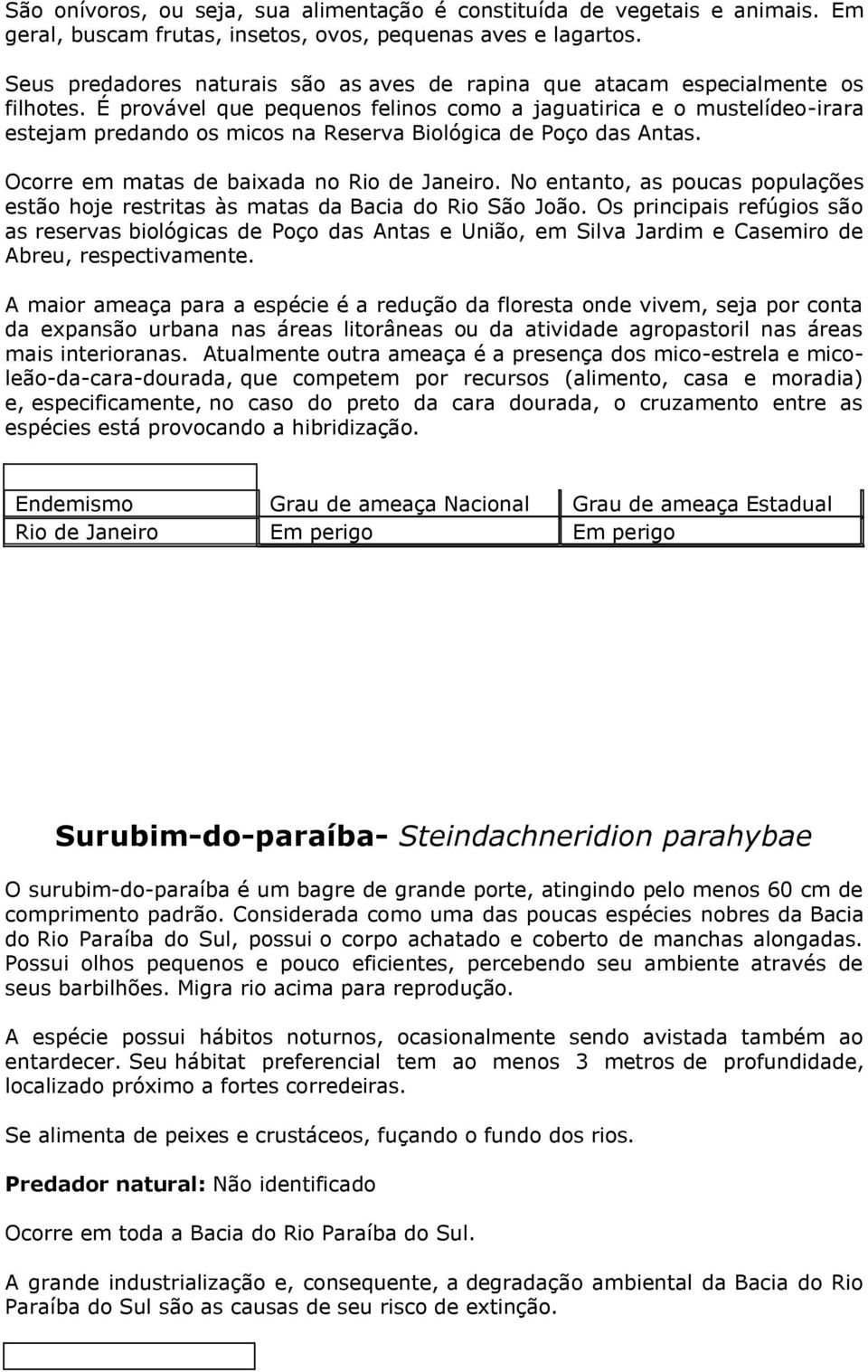 É provável que pequenos felinos como a jaguatirica e o mustelídeo-irara estejam predando os micos na Reserva Biológica de Poço das Antas. Ocorre em matas de baixada no Rio de Janeiro.