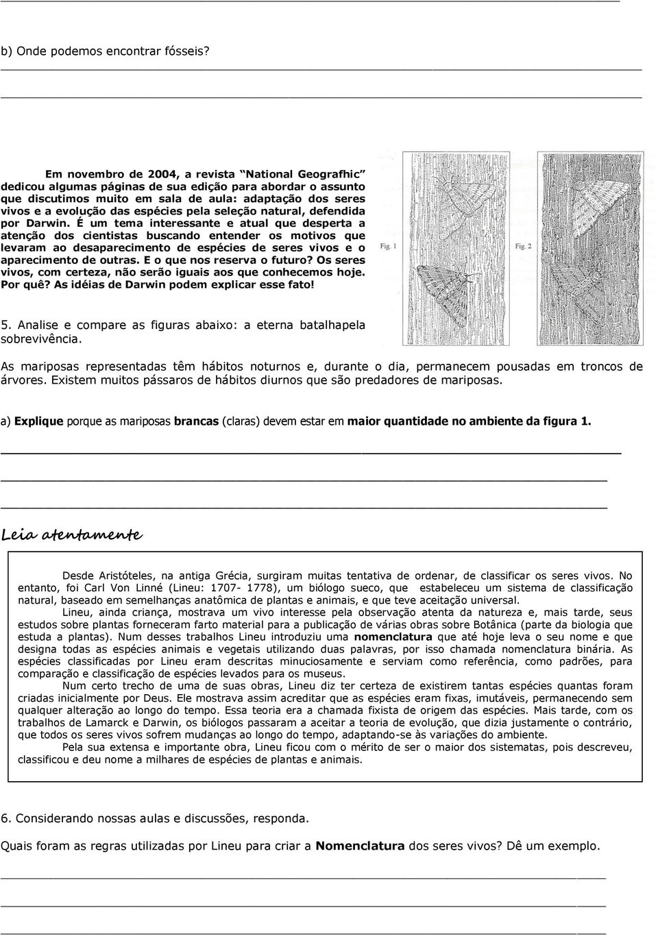 espécies pela seleção natural, defendida por Darwin.