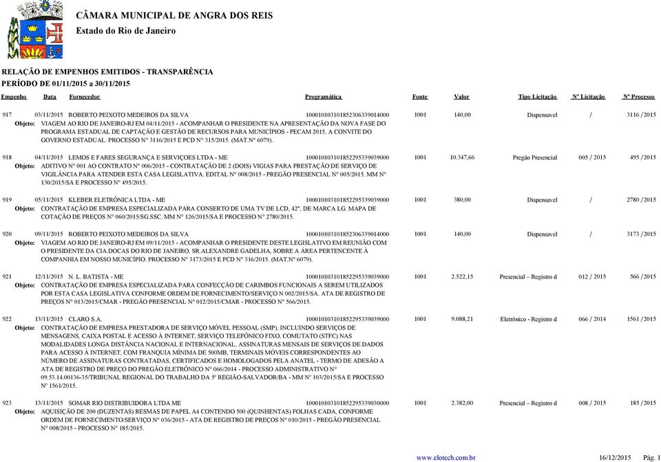 918 04/11/2015 LEMOS E FARES SEGURANÇA E SERVIÇOES LTDA - ME 100010103101852295339039000 1001 10.