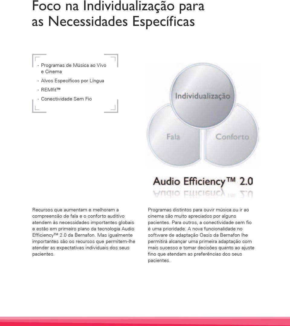 Mas igualmente importantes são os recursos que permitem-lhe atender as expectativas individuais dos seus pacientes.