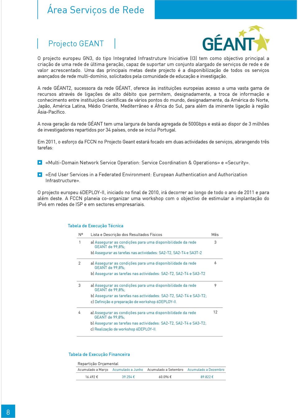 Uma das principais metas deste projecto é a disponibilização de todos os serviços avançados de rede multi-domínio, solicitados pela comunidade de educação e investigação.