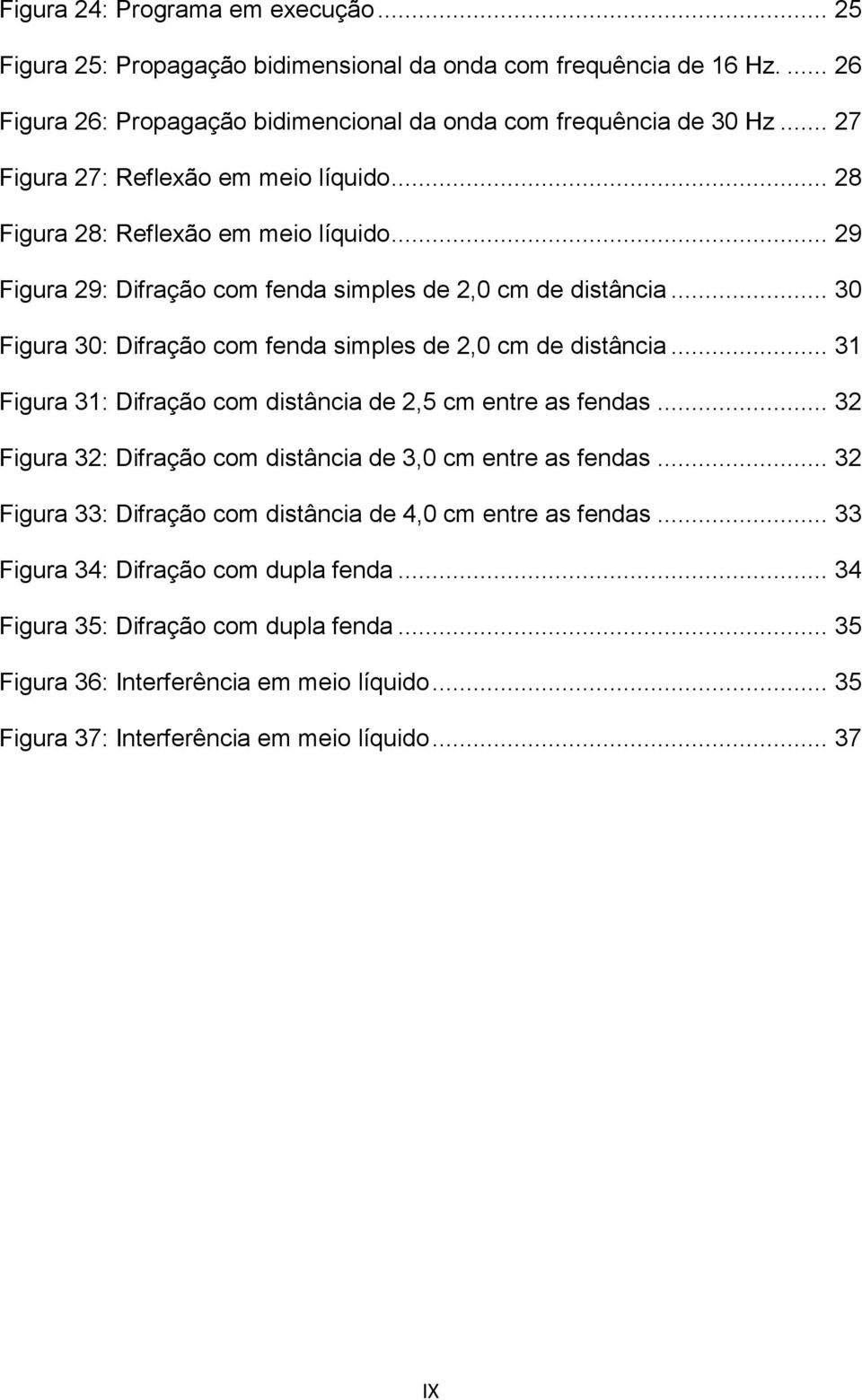 .. 30 Figura 30: Difração com fenda simples de 2,0 cm de distância... 31 Figura 31: Difração com distância de 2,5 cm entre as fendas.